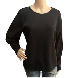 BANANA REPUBLIC SOFT TOUCH SCUBA RAGLAN-SLEEVE TOP BLACK SZ LG